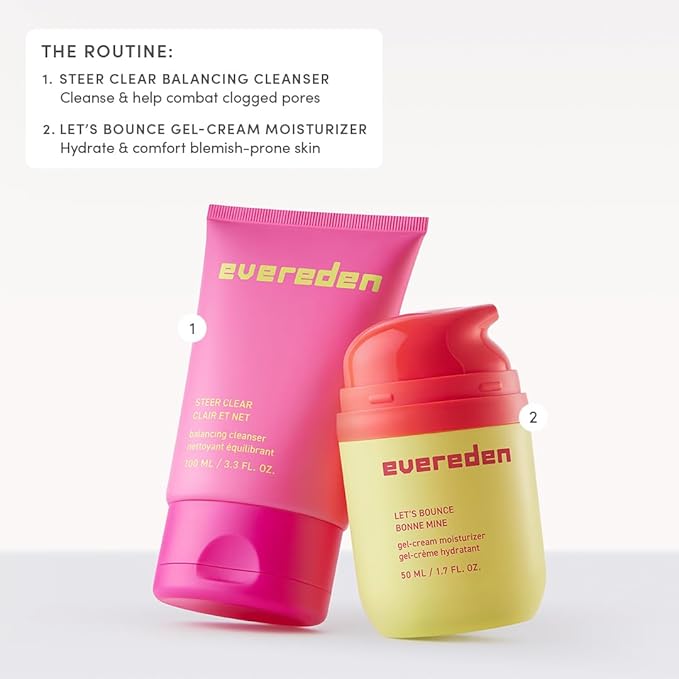 Evereden Let's Bounce Gel-Cream Preppy Skincare Moisturizer: Light, Non-Greasy Hydration for the Oily & Pimple-Prone - Redness-Calming Clean & Vegan Skin Care for Pre-teens, Teens 10-12 & Beyond