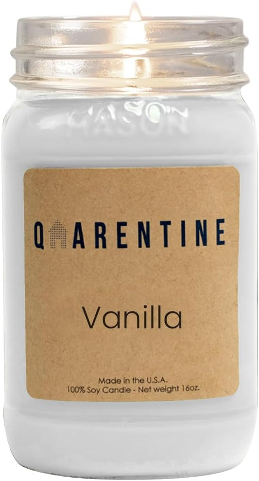 Organic Soy Wax Vanilla Scented Vegan Candle | Creamy & Sweet Aroma | 100% Pure Soy & Essential Oils | Long-Lasting Scent | Hand-Poured in The USA | Perfect for Aroma Therapy(16oz)