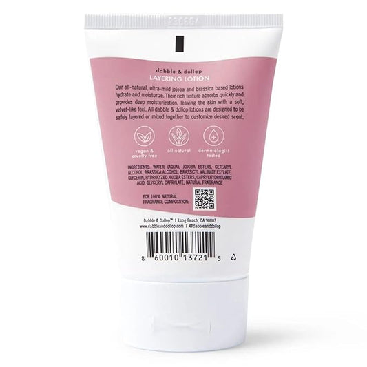 Dabble & Dollop Coconut Lotion, Layering Lotion, Hydrating Scented Lotions for Kids, All-Natural, Dermatologist Tested, Vegan & Cruelty-Free (3.4oz, Pack of 2)