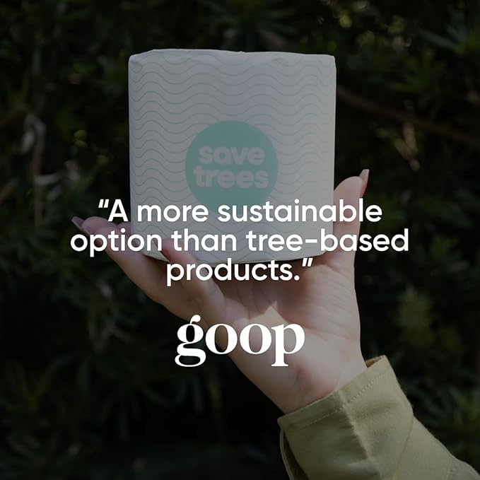 Save Trees Bamboo Toilet Paper - 12 Rolls Of Organic Toilet Paper, 3-ply, 300 Sheets Per Roll - PFAS Free, FSC Certified, Plastic Free, Vegan & Chemical Free Bamboo TP