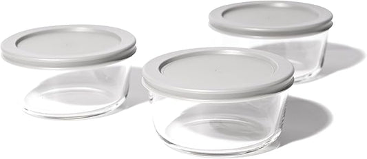 DURA LIVING 6-Piece Glass Food Storage Containers Set (3 Containers + 3 BPA-Free Lids) | 2-Cup, Leakproof | Microwave, Freezer, Oven & Dishwasher Safe | Ideal for Meal Prep & Pantry Organization