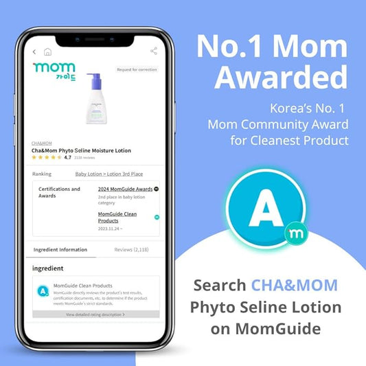 CHA&MOM Korean Baby Skincare - Hypoallergenic, Plant Based, and Natural Phyto Seline Moisture Lotion, 8.46oz