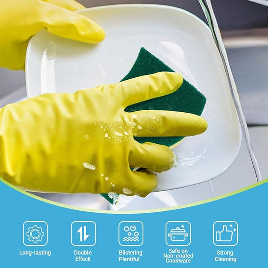 AIDEA Sponges Kitchen, 9Count, Dish Sponges, Heavy-Duty Sponge for Non-Coated Cookware, Scrubbing Power for Tough Messes, Cleaning Sponge for Kitchen, Bathroom, Household