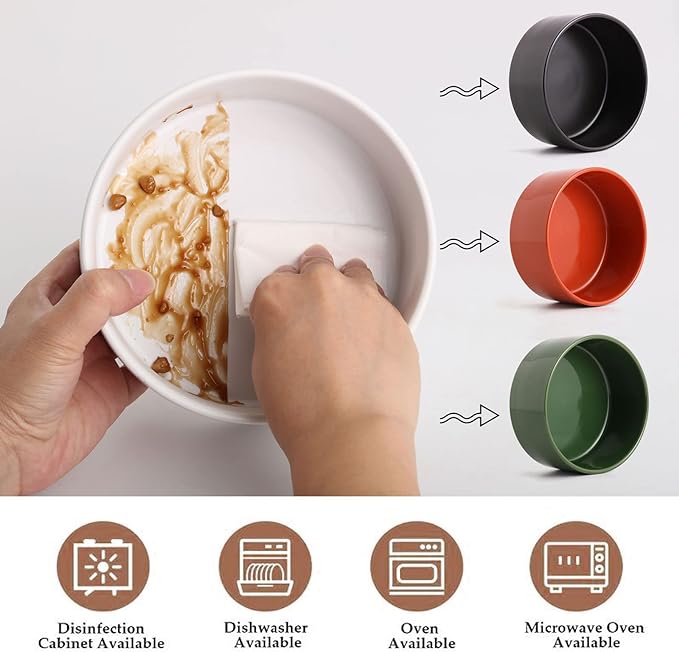 Petygooing Rust Red Elevated/Raised Ceramic Dog Bowl for Small Breeds, Dog Food Water Dish with Stand,Pet Feeding Bowl with Anti Slip Rubber for Cats and Small Dogs Puppy 13.5 OZ (5.1In / 1.7 Cups)