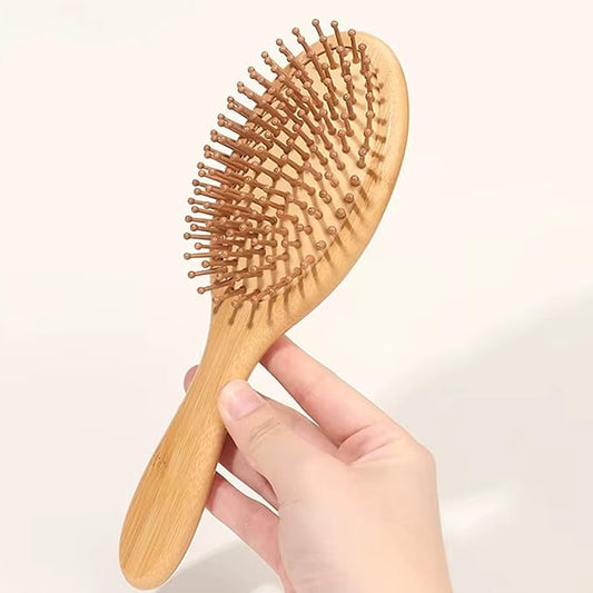 Natural Bamboo Paddle Hair Brush Comb Improve Healthier Hair Growth