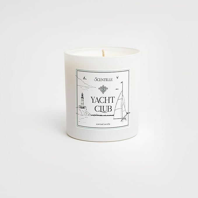 Yacht Club - Fresh Luxury Scented Candle, Vegan, Coconut Soy Wax, 9 oz - Up to 50-Hour Burn Time
