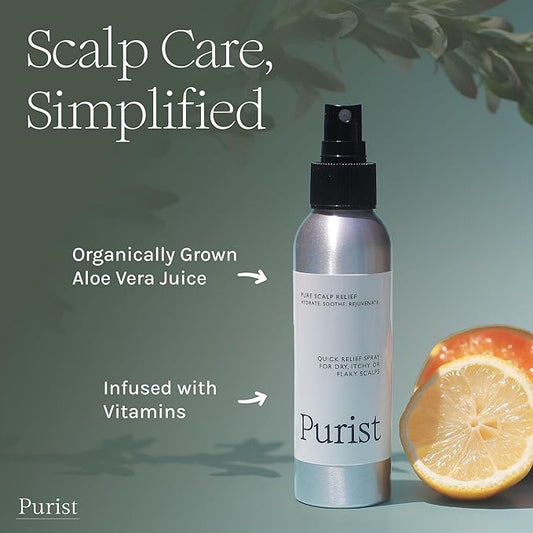 Purist Dandruff Spray – Leave-In Itchy, Dry Scalp Treatment – Hydrating, Lightweight, Soothing Scalp Moisturizer – Scalp Care Spray for Dryness, Dandruff, Flaky Scalp – Non-Greasy and Quick Relief