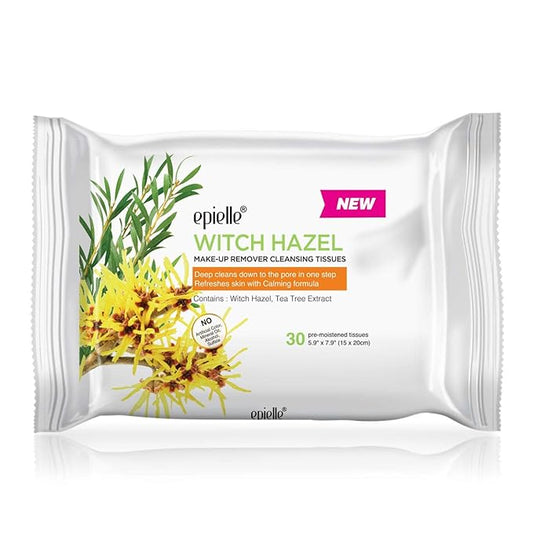 Epielle Makeup Remover Wipes, Remove Dirt, Oil, Waterproof Mascara, Gentle Daily Facial Cleanser Towelettes with Witch Hazel, Cica & Green Tea, Stocking Stuffers, 30 Count (Pack of 6)