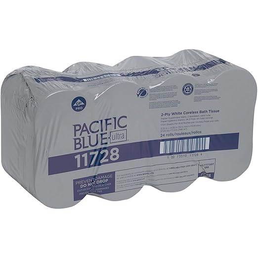 Georgia-Pacific Pacific Blue Ultra Coreless Toilet Paper Refill by GP PRO (Georgia-Pacific),11728,1700 Sheets Per Roll,24 Rolls Per Case,White