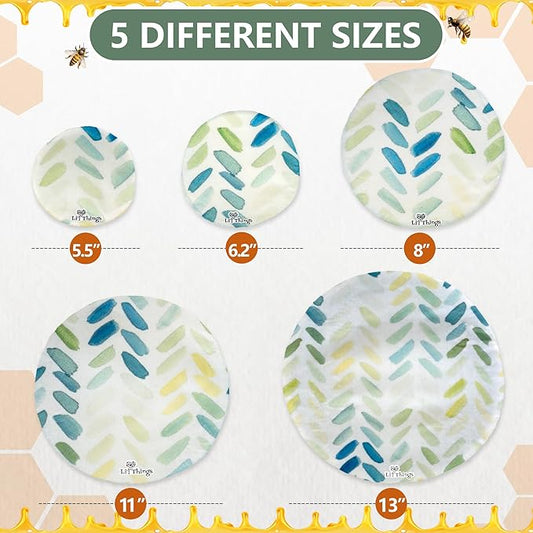 Li’l Things Beeswax Bowl Covers – Set of 5 (XS–XL) | Paintbrush | Upgraded Beeswax + Resin + Jojoba Formula | Reusable, Eco-Conscious Wraps for Food, Bowls, Pet Dishes, and Storage