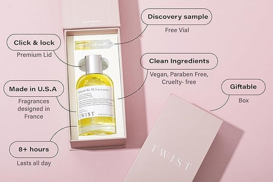 Twist Diamonds No. 92 - Eau De Parfum Inspired by Ver. Bright Crystal EDP, Long-Lasting Perfume For Women, Fruits & Magnolia, Clean Ingredients, Fragrance - Spray 100 ml | 3.4 fl. oz.