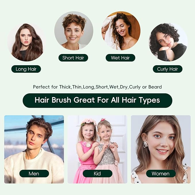 Bamboo Detangling Comb, Anti Static Comb for Curly, Thick, Think Hair & Beard, Eco-Friendly Durable Bakelite Infused Hair Comb for Women,Men (Wide Tooth with Handle)