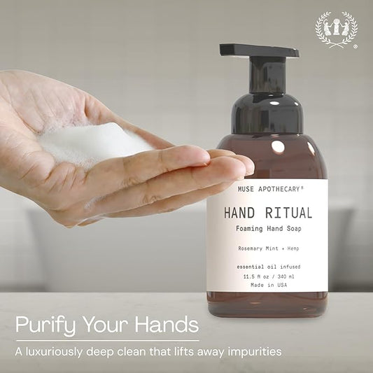 Muse Apothecary Hand Ritual - Aromatic and Nourishing Foaming Hand Soap, Infused with Natural Aromatherapy Essential Oils - USDA Certified Biobased - 11.5 oz, Aloe + Eucalyptus + Lavender, 3 Pack
