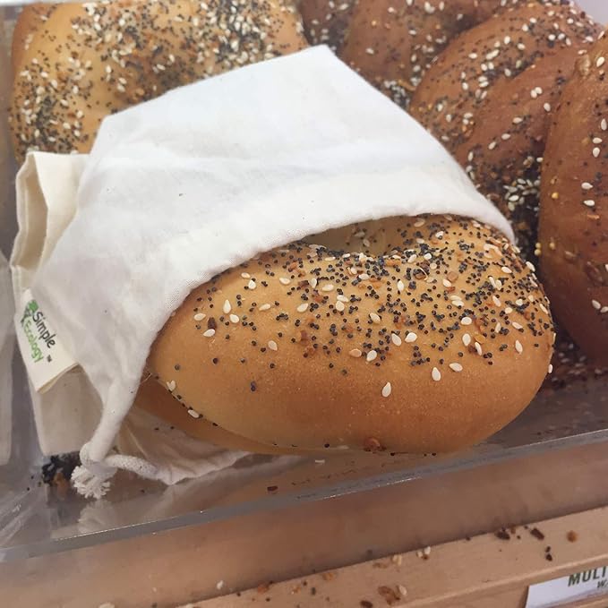 Simple Ecology Reusable Grocery Produce Shopping and Storage Bags, Organic Cotton Muslin, XSmall 3 pack