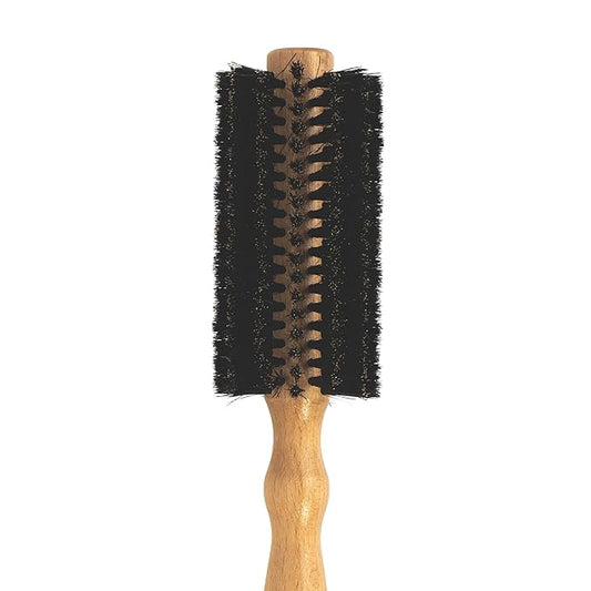 Fuller Brush Natural Beechwood Hairbrush - Ergonomic Contoured Handle - Genuine Boar Bristles - Spiral Tufting Pattern for Curls & Bobs - Style & Wave with Natural Shine (All Round)