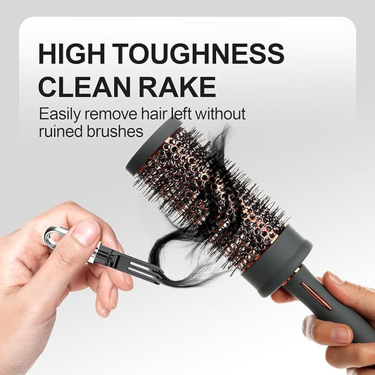 Hair Brush Comb Cleaning Tool Comb,2-in-1 Hair Brush Cleaner Tool, Portable Remover Rake for Removing Hair Dust, Home and Salon Use (Black)