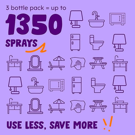 Originally Yellow Lavender distilled white vinegar for cleaning purpose Spray | Cleaning Vinegar For home | Living Room, Bathroom, & Kitchen | Plant-Derived All Purpose Cleaner Spray | 3 Pack