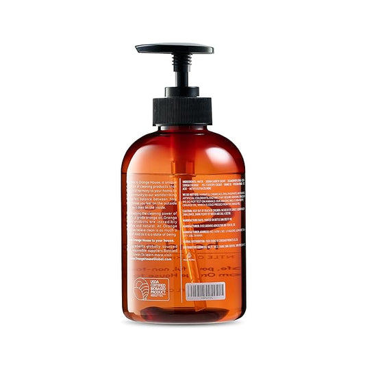 Orange House Natural Liquid Hand Soap with Food-Grade Orange Oil, Cruelty-free, Soft and Moisturizing, 12 Fl Oz