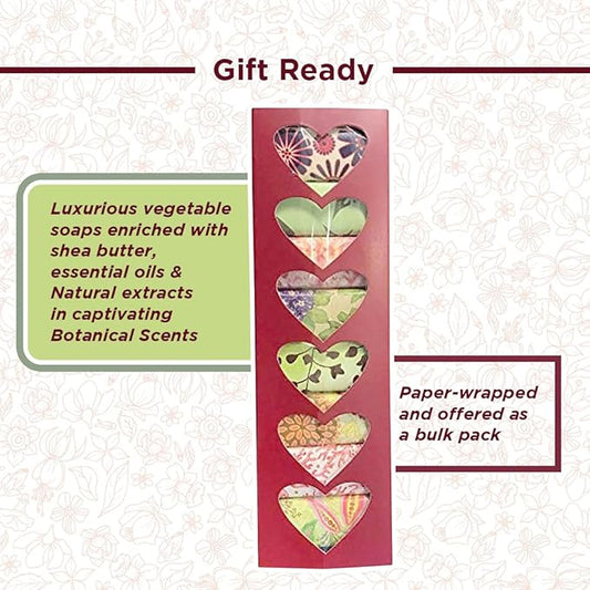 Jolitee French Milled Botanical Soap Sampler Set of 9 - Individually Wrapped Vegetable-Based Mini Soaps with Essential Oils, Shea Butter, and Natural Extracts (Valentine's Day)