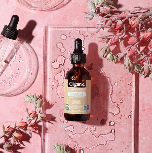 Cliganic Organic Argan Oil, 100% Pure | for Hair, Face & Skin | Natural Cold Pressed Carrier Oil, Imported from Morocco