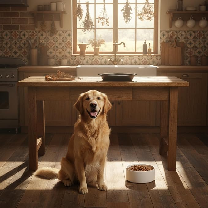 Ceramic Dog and Cat Bowl Modern Cute Weighted Food and Water Bowl Matte Glaze Pet Bowl for Replacement (White, 60.8 OZ)