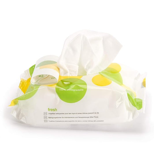 Lovehoney Fresh Toy & Body Wipes - Aloe Vera Wipes - Resealable Packet - Pack of 25
