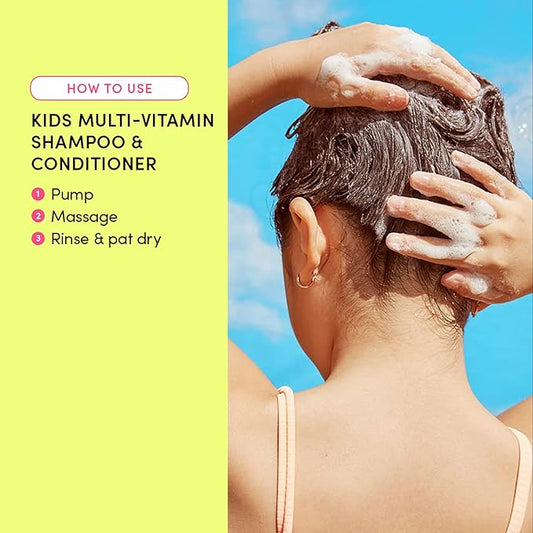 Evereden Kids Shampoo and Conditioner 2-in-1: Cool Peach, 8.5 fl oz. | Clean, Vegan, & Gentle Care for Kids | Toddler Shampoo and Conditioner for Healthy Scalp & Hair | Age 4+