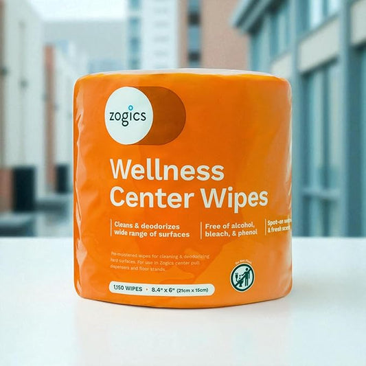 Zogics Wellness Center Cleaning Wipes – Gym Equipment Wipes for Cleaning Surfaces and Fitness Equipment, Durable and Safe Pre-Saturated Wet Wipes (2,300 Count, 2 Rolls of 1,150 Wipes)
