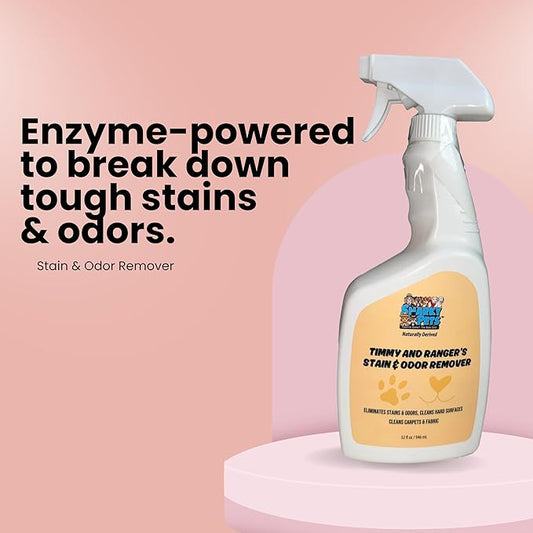Stain & Odor Remover – Enzyme-Powered Cleaner for Pet Accidents on Carpet, Furniture & Floors – 32 oz Spray – Safe for Dogs, Cats & Homes