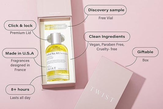 Twist Forbid No. 61 - Eau De Parfum Inspired by Giv. L'interdit, Long-Lasting Perfume For Women, Paraben Free, Vegan, Clean Ingredients, Fragrance - Spray 100 ml | 3.4 fl. oz.