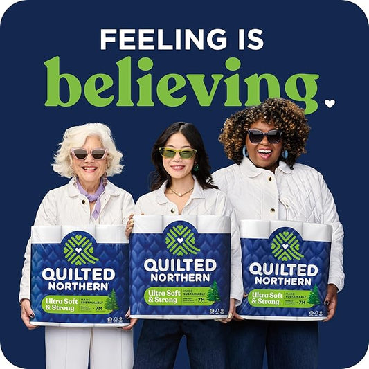 Quilted Northern Ultra Soft & Strong Toilet Paper, 32 Mega Rolls = 128 Regular Rolls, 5X Stronger*, Premium Soft Toilet Tissue