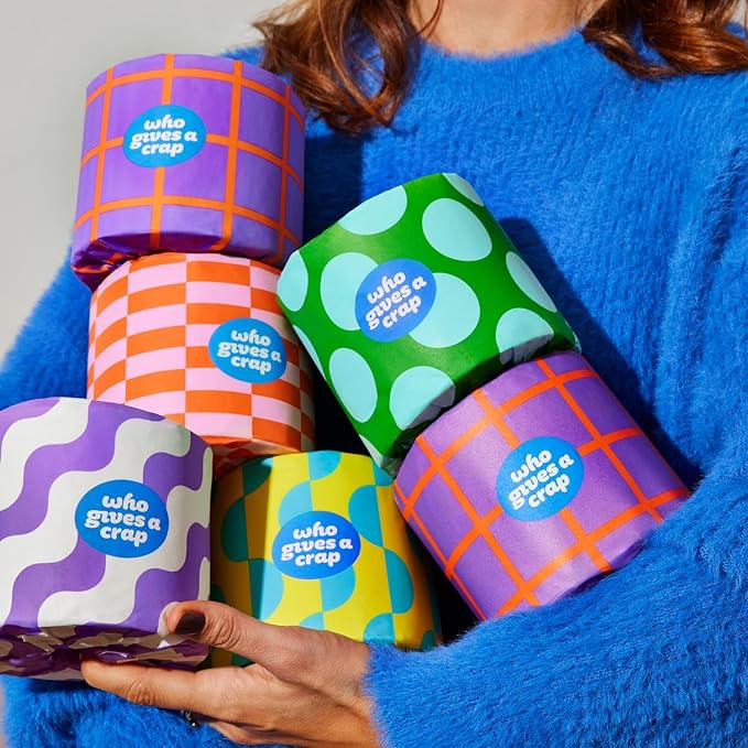 Who Gives A Crap | 100% Recycled Toilet Paper, 16 Rolls, 330 Sheets, Soft & Strong, Virgin Tree Free, Bulk Toilet Paper