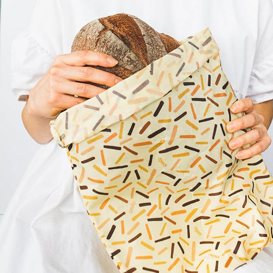 PEELO Beeswax Food Wrap Bag, Bee Wrap Sustainable Food Storage Wraps, Bees Bags Reusable, Beeswax Wraps for Food Reusable, Abstract Design, Medium