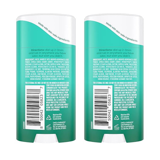 Lume Whole Body Deodorant - Invisible Cream Stick - 72 Hour Odor Control - Aluminum Free, Baking Soda Free, Skin Safe - 2.2 Ounce (Pack of 2) (Minted Cucumber)