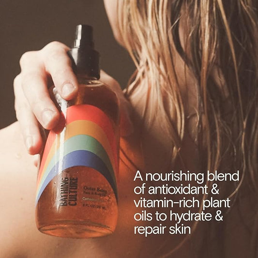 Bathing Culture, Organic Outer Being Body Oil, Organic Body Oil for Women and Men, After Shower Moisturizer, Natural, Biodegradable, Vegan Personal Care, Cathedral Grove Scent, 8 fl oz, 236 ml