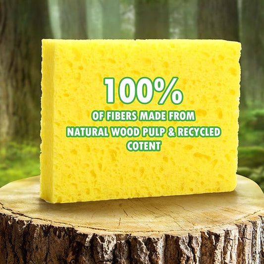 12 Counts Multipurpose Kitchen Sponges Pack Compostable Biodegradable Compressed Cellulose Sponges 18X Super Absorption POP UP Eco Sponge for Household Use