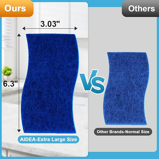 AIDEA XL Scrub Sponges Non-Scratch 12Count, Extra Large Sponges Kitchen, Sponge for Dishes, Cleans Fast Without Scratching Safe for Non-Stick Cookware, Cleaning Power for Kitchen, House