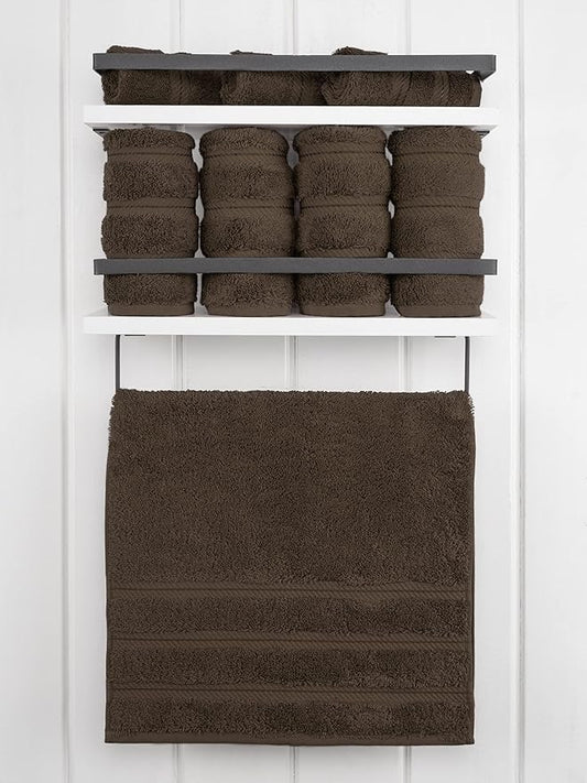 American Soft Linen Luxury Hand Towels for Bathroom, 600 GSM 100% Cotton Turkish 4 Piece Hand Towel Set, 600 GSM Hand Face Towels for Kitchen, Brown Hand Towels