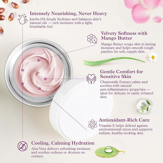 PURPLE CANYON Goat Milk Whipped Body Butter 8oz | Lavender Rose Body Lotion Infused with Jojoba Oil and Aloe Vera| Glowing Skin Natural Lotion for Luxury Self-Care