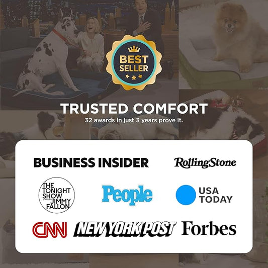 Bedsure L Plus Orthopedic Dog Bed for Large Dogs - Washable Dog Cat Bed Waterproof, L Plus Big Comfort Dogs Couch Sofa with Washable Removable Cover, Pet Bed with Nonskid Bottom, Grey, 38"