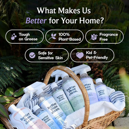 Marble & Granite Cleaner Starter Pack - Plant-Based Natural Stone Cleaner for Countertops, Showers, Floors & More - Suitable for Sensitive Skin, Fragrance Free, Kids & Pet-Friendly