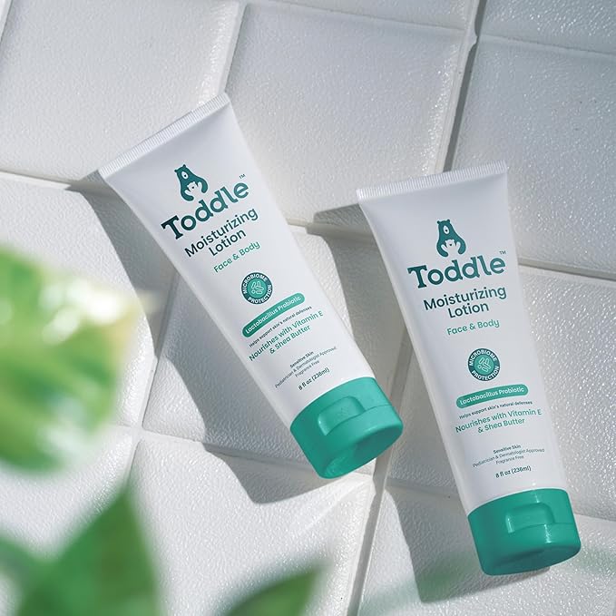 Probiotic Moisturizing Lotion for Face & Body, Eczema & Dry Skin Relief, Fragrance-Free with Vitamin E, Shea Butter for Sensitive Baby & Kids Skin, Pediatrician-Approved, Travel Size 1.7oz