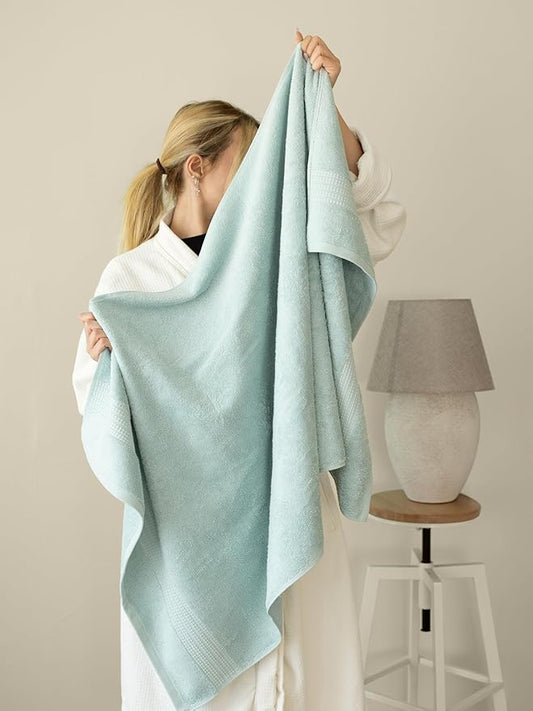 100% Turkish Cotton Towel Set of 6 - Soft, Plush & Super Absorbent - Premium Set with 2 Bath Towels, 2 Hand Towels, and 2 Washcloths - Made in Turkey (Mint Green, 6-Piece Towel Set)