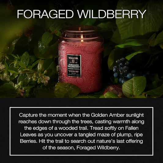 Voluspa Foraged Wildberry Soy Wax Jar Candle - 18 Oz, Spring-Summer