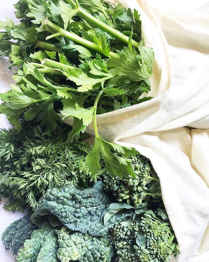 Reusable Bulk Bin Bags for Bulk Foods - Reusable Cloth Kitchen Bags for Dry Goods - 100% Organic Cotton Muslin Sacks for Produce, Home Storage and Toys (3 Large, 3 X-Large)