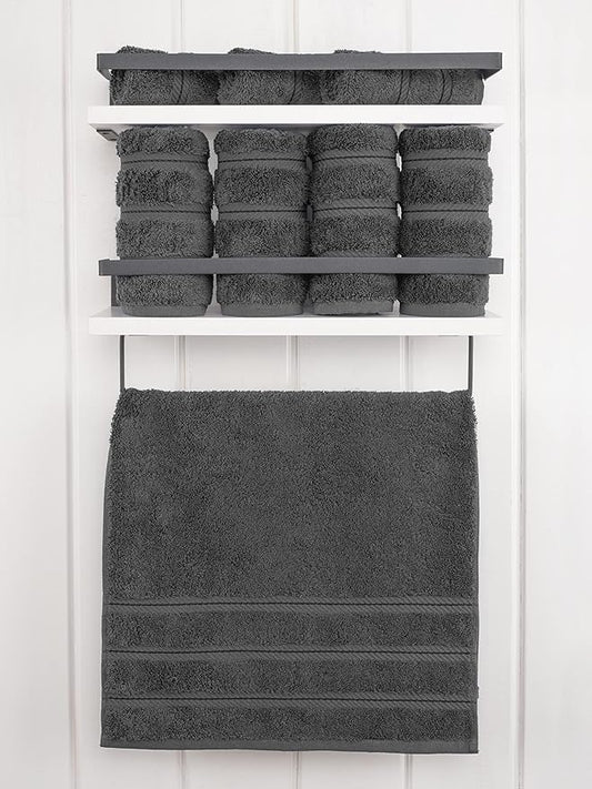 American Soft Linen Luxury Hand Towels for Bathroom, 600 GSM 100% Cotton Turkish 4 Piece Hand Towel Set, 600 GSM Hand Face Towels for Kitchen, Dark Gray Hand Towels