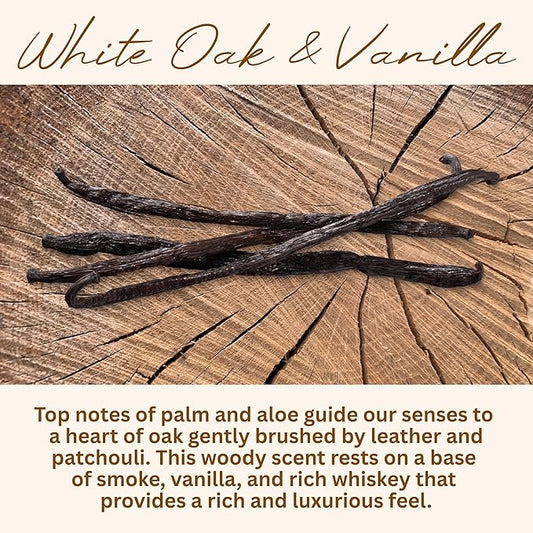 White Oak Vanilla Scented Candle, Many Scents to Choose from, All Natural Non-Toxic Soy Wax, Handmade in The USA (White Oak & Vanilla)