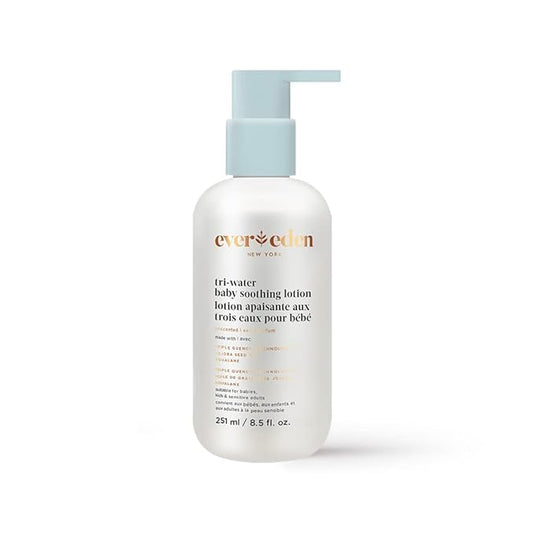 Evereden Tri Water Baby Lotion, 8.5 fl oz. | Clean and Clean Baby Care | Non-toxic and Fragrance Free | Ingredients
