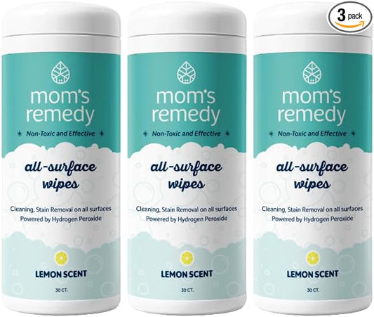 MOMREMEDY Hydrogen Peroxide Cleaning Wipes | All Purpose Cleaner and Stain Remover | Multipurpose for Kitchen, Bathroom, All Surfaces
