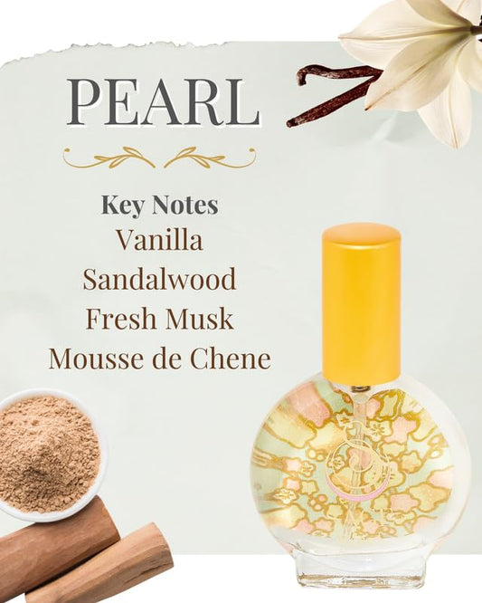 The Sage Lifestyle Pearl Organic Luxury Perfume Mini Spray, Sandalwood, Vanilla, Musk, Luxury Long Lasting Scent, Vegan & Cruelty Free, Made in USA, 1/2 oz Travel Size Perfume